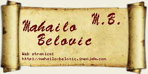 Mahailo Belović vizit kartica